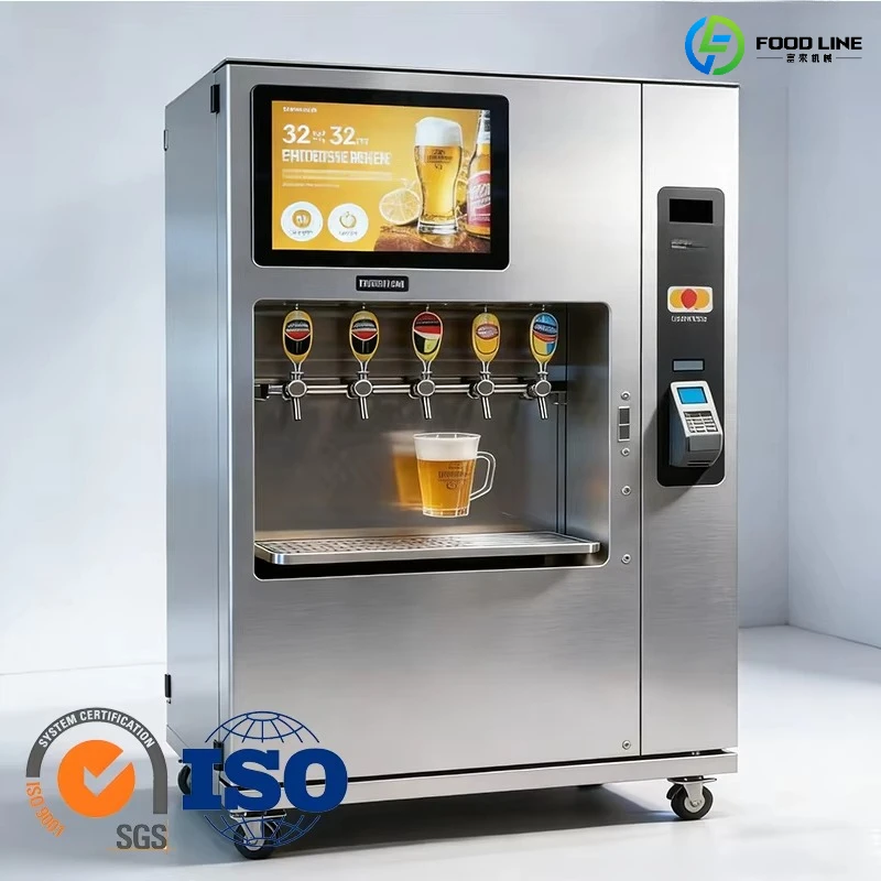 Fresh Keeping Beer Vending Machine Stainless Steel Touchscreen SDK Enabled Coin Change Return Bars Party Customized