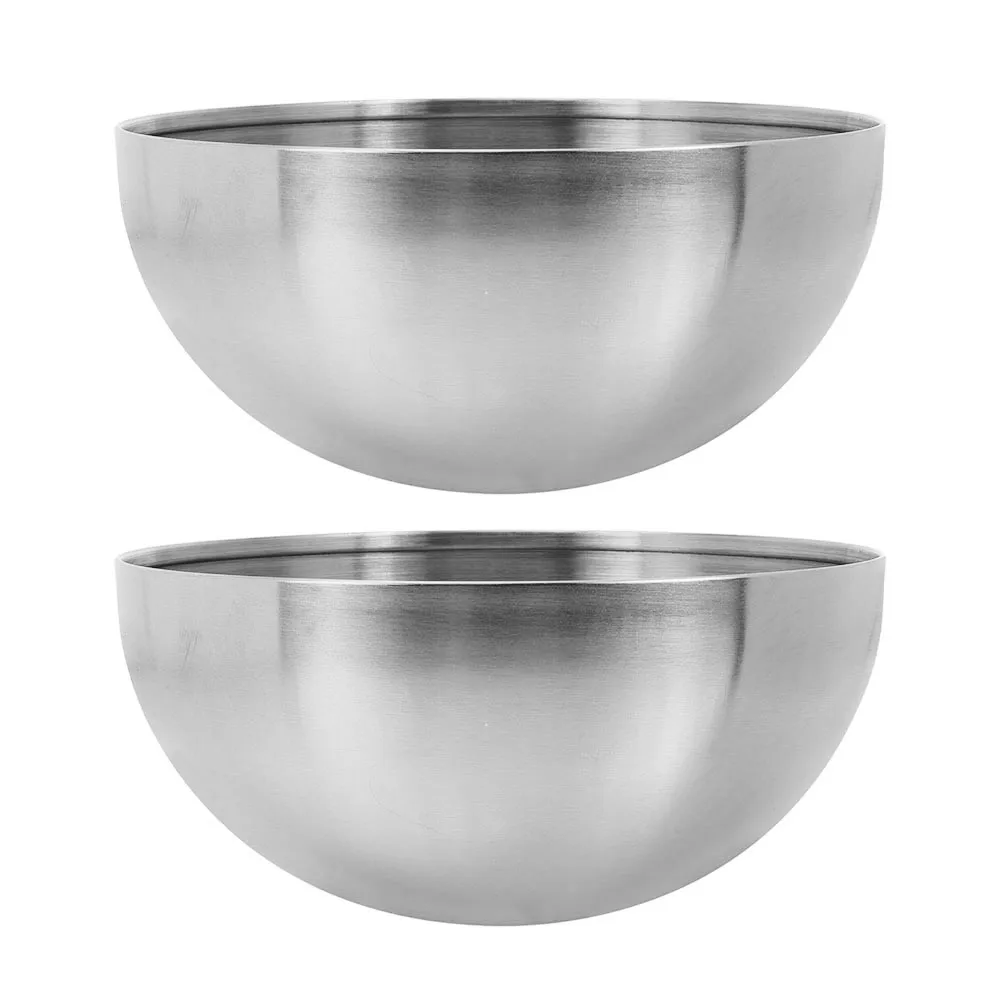 

2pcs Stainless Steel Salad Multi-Functional Rice Soup For Home Kitchen Restaurant Food Serving Household Bowl Dessert Container