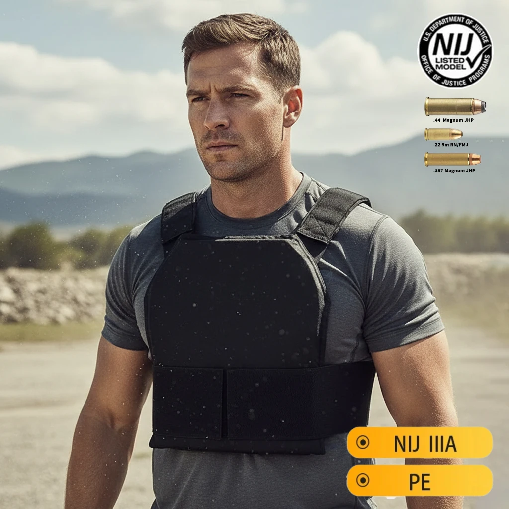 سترة تكتيكية مضادة للرصاص، سترة واقية من مستوى NIJ IIIA، مع قلب مادة PE، مناسبة للتدريب والأغراض الأمنية. #3