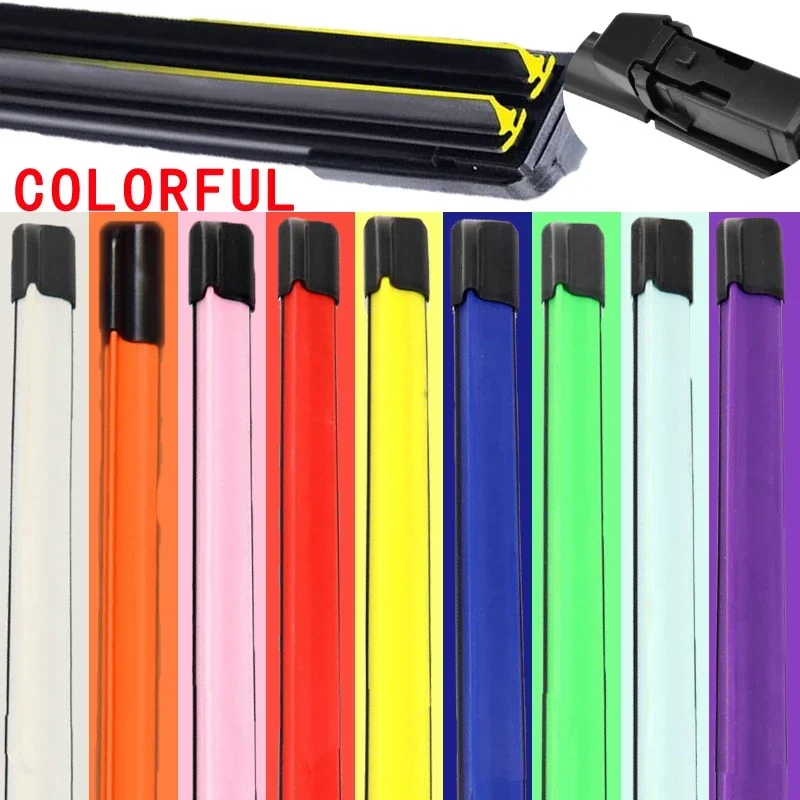 

Colorful DYTL1.1 Car Windshield Wiper blades Universal Soft Double layer Rubber Frameless Bracketless 16" 19" 20" 22" 24"26"30"