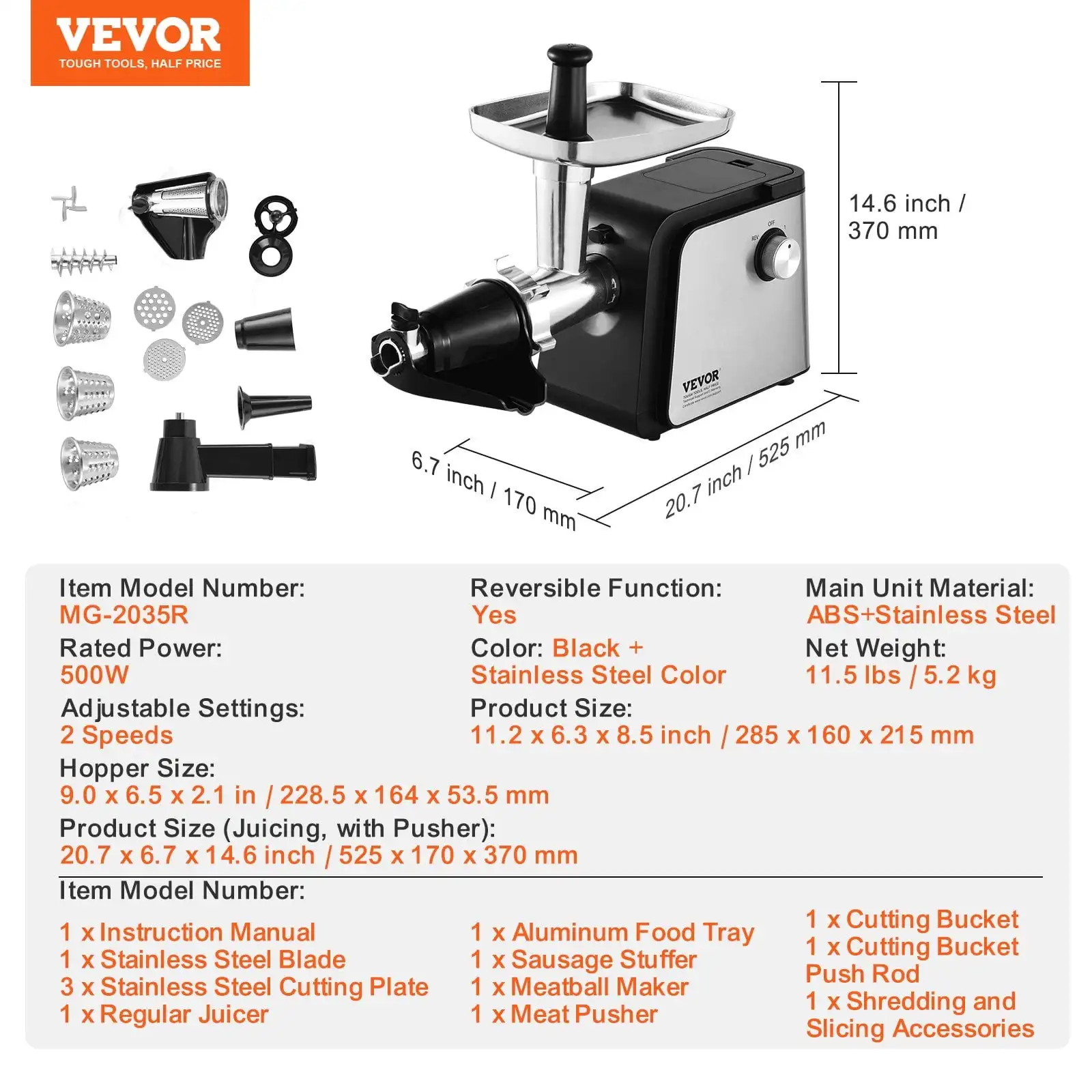 Passoire à tomates électrique 4,9 LBS/Min, 500W, Machine à Sauce tomate, pour la maison
