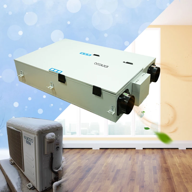 High Efficiency Home Fresh Air Energy Recovery Ventilation System With Preheating And Precooling Hepa Filters