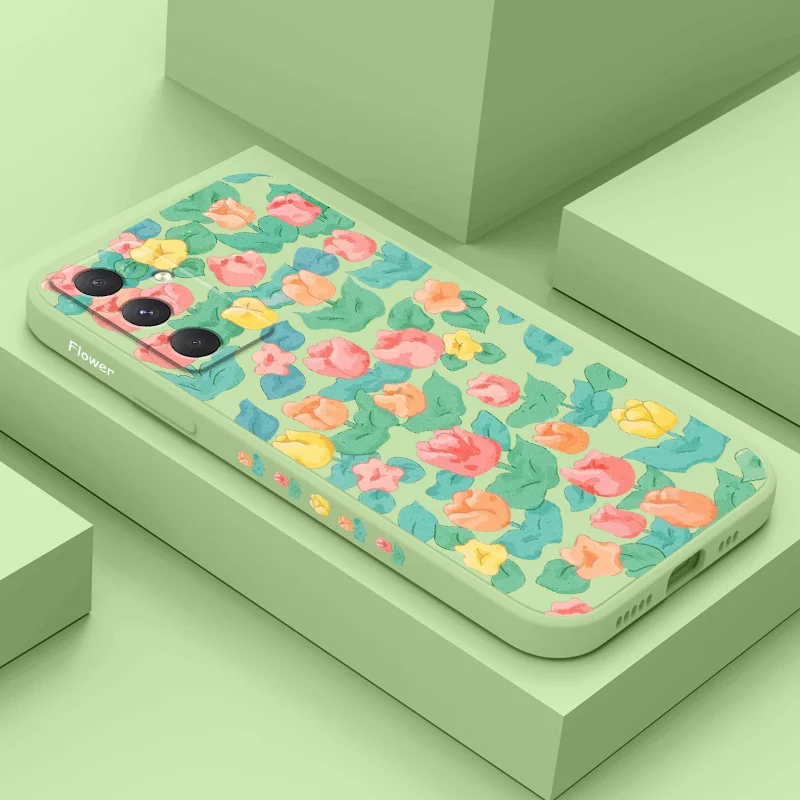 Scattered Flowers Phone Case For Samsung Galaxy A55 A35 A25 A15 A05 A05S A54 A34 A24 A14 A04 A04S A04E 4G 5G Cover