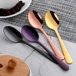 8 Colors Tea Spoons Stainless Steel Coffee Spoon High Quality Dessert Cake Fruit Spoons Gold Small Snack Scoop Dinnerware Tools