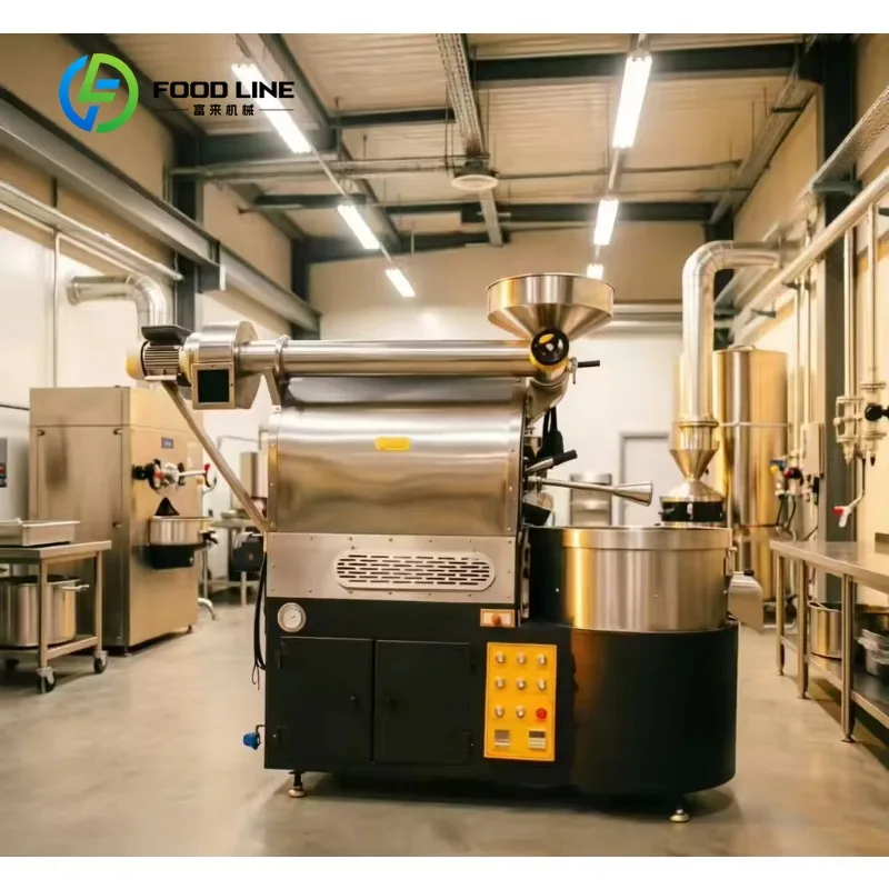 Customized dual‑power drum roaster precision thermal sensing apparatus drum 6‑12kg batch for coffee venue bean roasting business