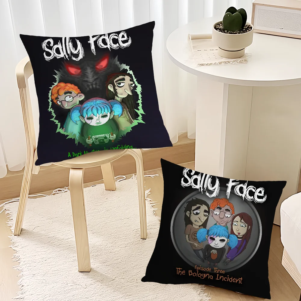 Game S-Sally Face cushion cover Living Room Accent Couch Back Support Square Lounge Restful Nap Companion Pillow Case