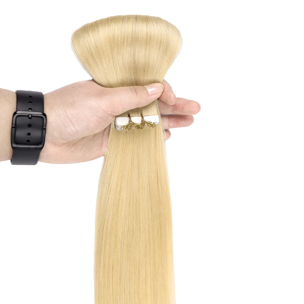 613 Blonde Tape In Extensions 20 Stuks Rechte 100% Remy Echt Haar Naadloze Inslag Tape In Menselijk Haar Extensie Voor Vrouwen 12-24 Inch