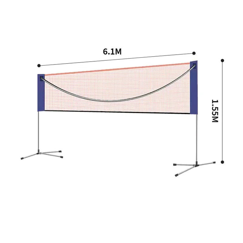 6.1m Steel Portable Badminton Net Stand Badminton Pole