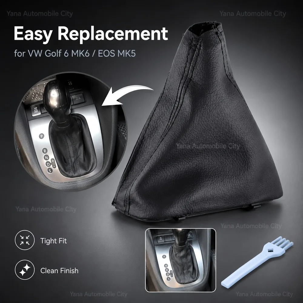 for Golf 6 Rediser MK6 EOS MK5 Auto DSG Gear Shift Knob Handle Boot Cover Reinforced, Brush Color Random