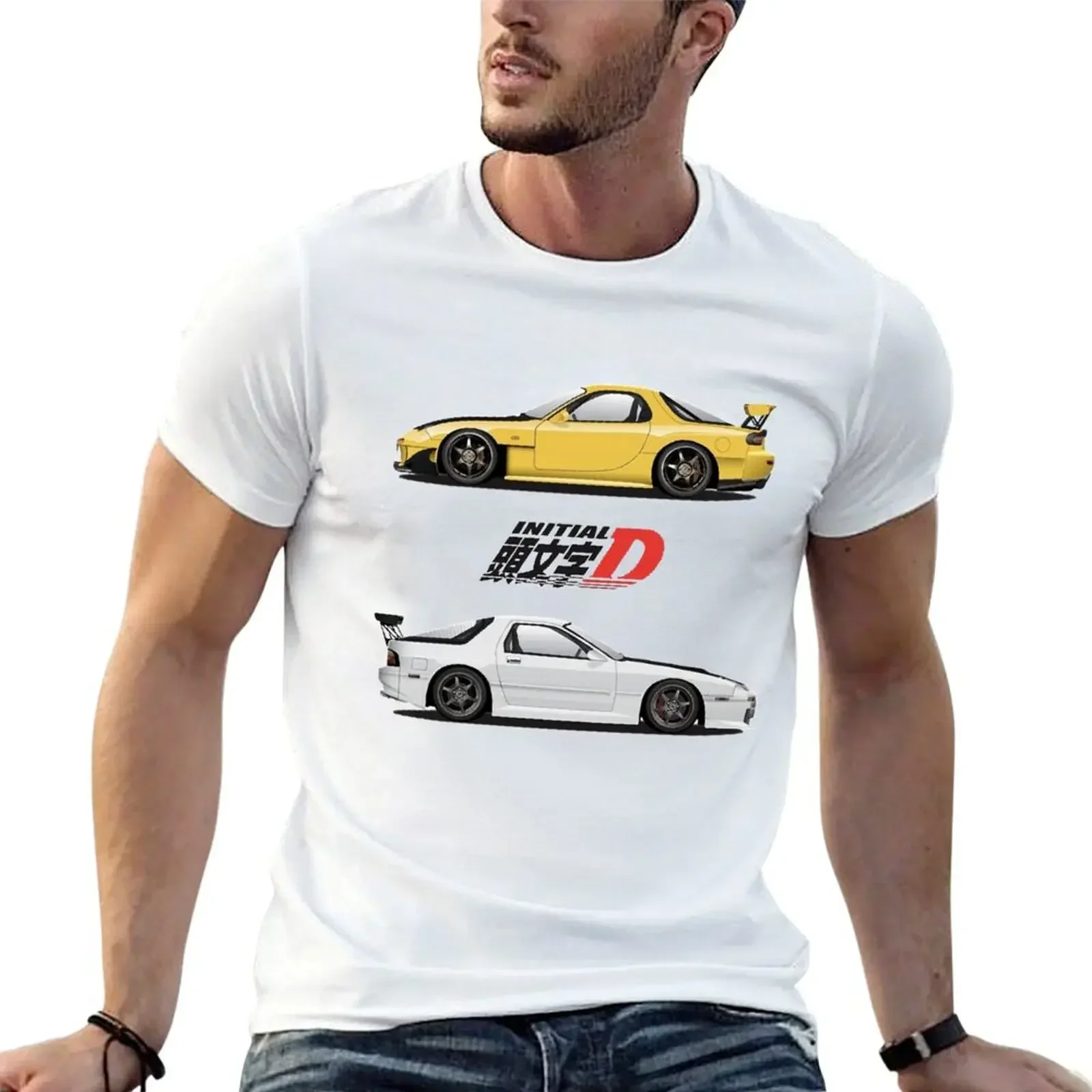 

Takahashi brothers' rotary rx7 T-Shirt anime stuff oversized sports fans funny t shirts for men