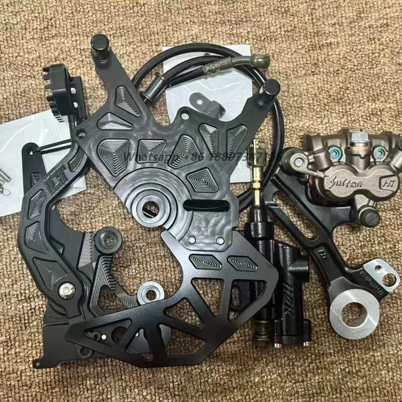 

CNC Strengthened Dual Caliper Brake Bracket Kit Rear Placement Light Bee Motorcycle Accessories New Silver