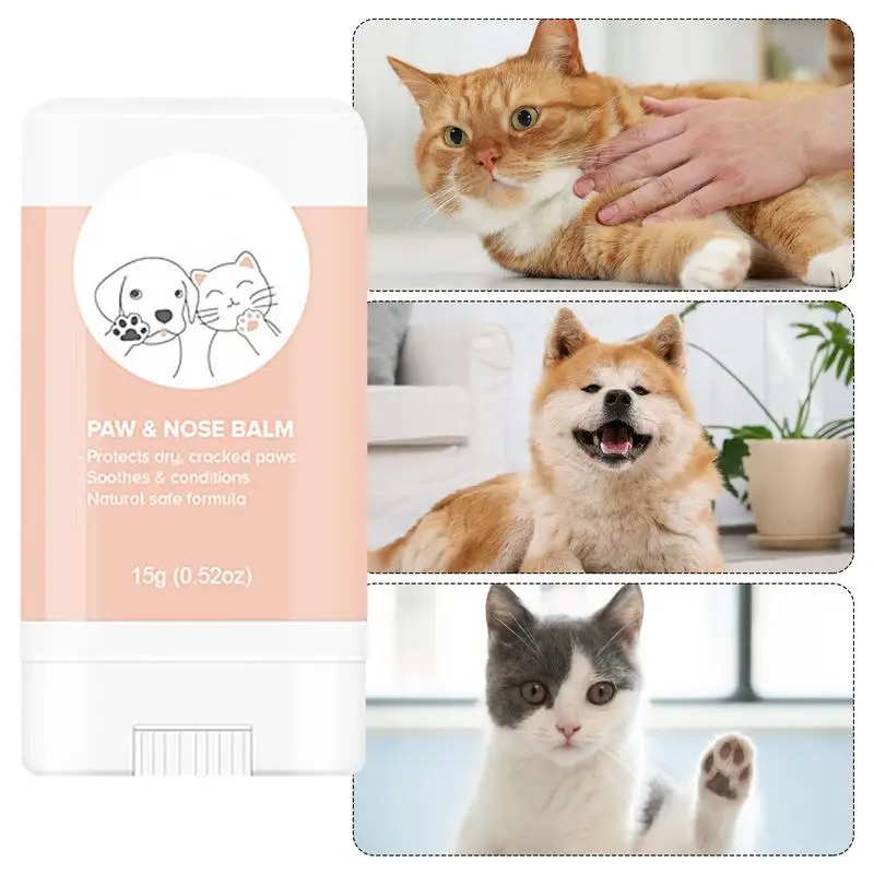 Cera para pata de perro, Protector de pata de perro, crema hidratante revitalizante para pata de gato, para calor, arena, nieve, hidrata y calma las patas irritadas, 15g