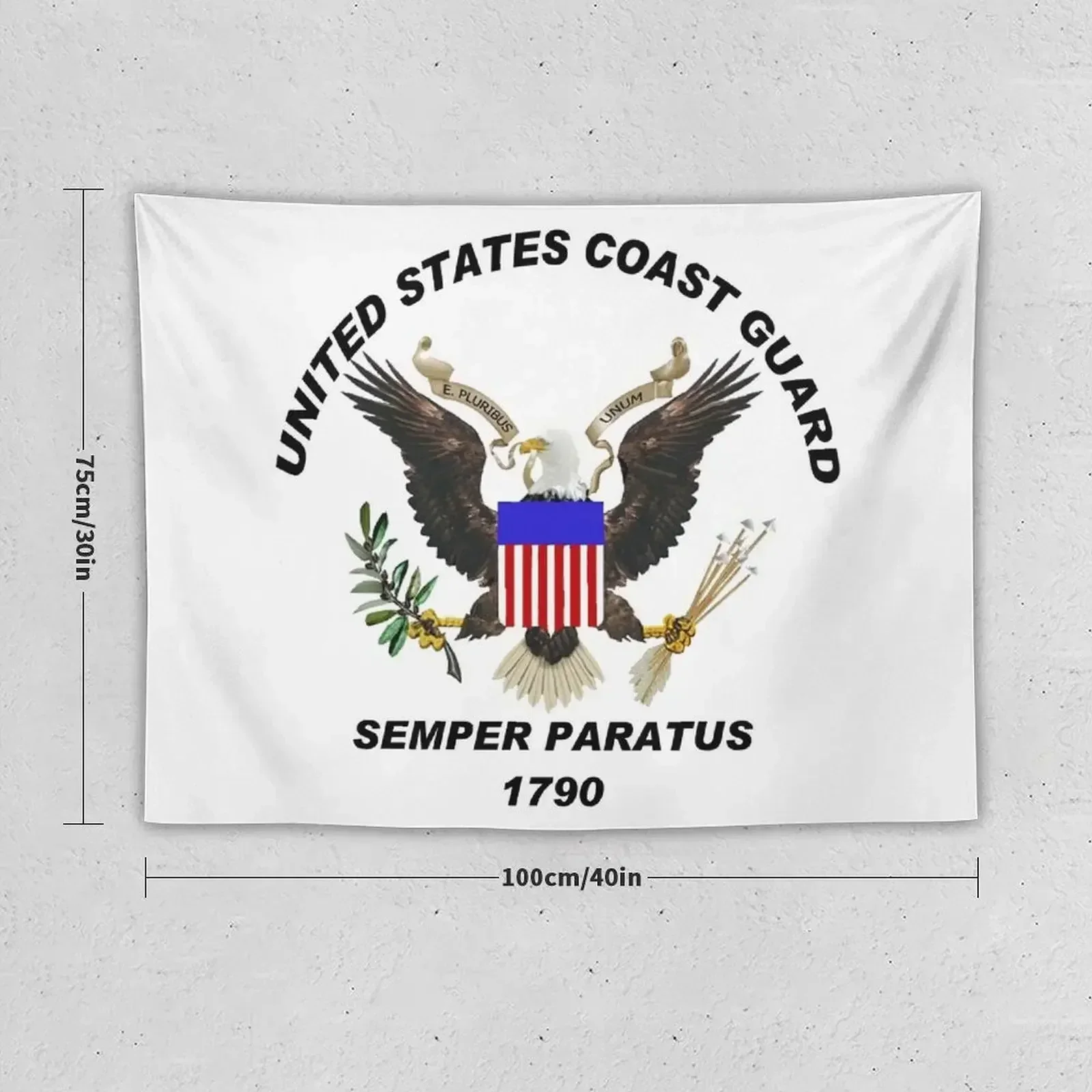 U. S. Coast Guard Semper Paratus Logo Tapestry Room Aesthetic Decor Aesthetic Room Decors Tapestry