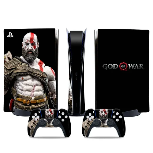 Imagen 2 del producto God war PS5 edición digital, pegatina de piel, cubierta de calcomanía para consola digital PS5 y 2 controladores PS5
