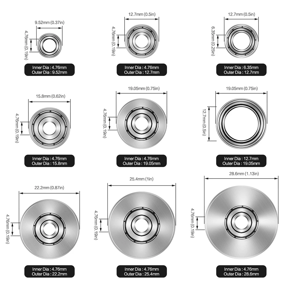 1PC Wood Router Bit Bearing 9 Sizes Top Bearing Set For Wood Milling Cutter Router Bits Heads Accessories