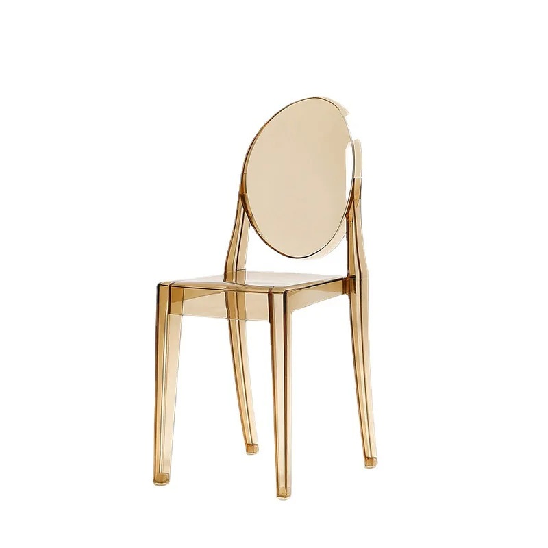 

Nordic dining chair light plastic chair transparent household modern simple thickened cafe casual backrest negotiation chair