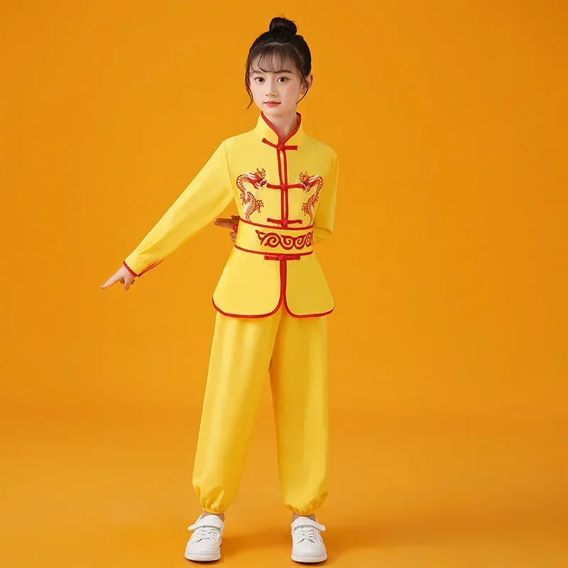 

Children Chinese Traditional Wushu Kung Fu Clothing Set Kids Stage Performance Martial Arts Uniform Tai Chi Costume Uniform