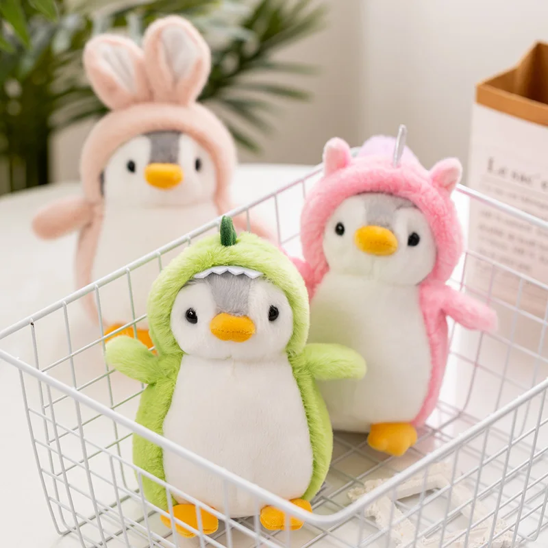 Juguete de peluche de pingüino de Navidad Kawaii para niños y niñas, Animal de transformación de pingüino, unicornio, dinosaurio, decoración del hogar, regalo, 20cm