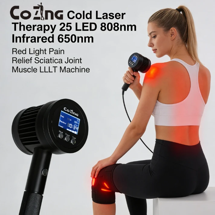 

Аппарат для холодной лазерной терапии 4 уровня мощности, 808 нм, 650 нм, для снятия боли при ишиасе, проблемах с суставами и мышцами, LLLT, 25 светодиодов, для домашнего использования
