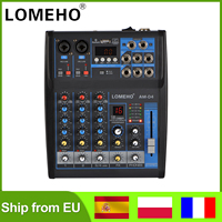 FREEBOSS AM-04 2 Mono + 1 Stereo 4 Channels Bluetooth USB 48V Phantom Professional DJ Audio Mixer