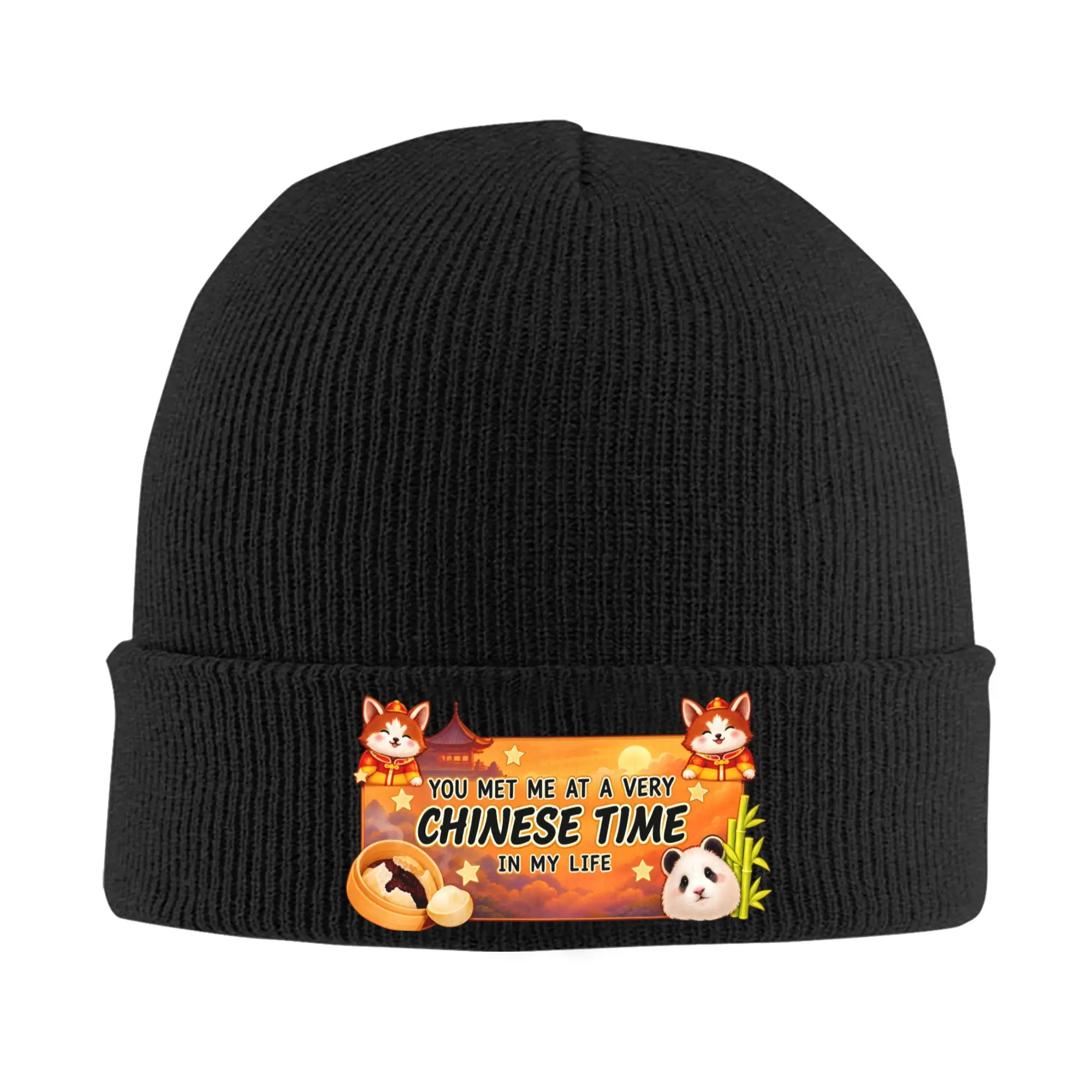 You Met Me At A Very Chinese Time In My Life  Knitted Caps Women's Men's Beanie Winter Hat Acrylic  Warm Caps ,