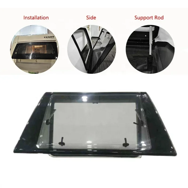 Car roof window sunroof double acrylic forehead window push-out trailer curved front motorhome rv skylight