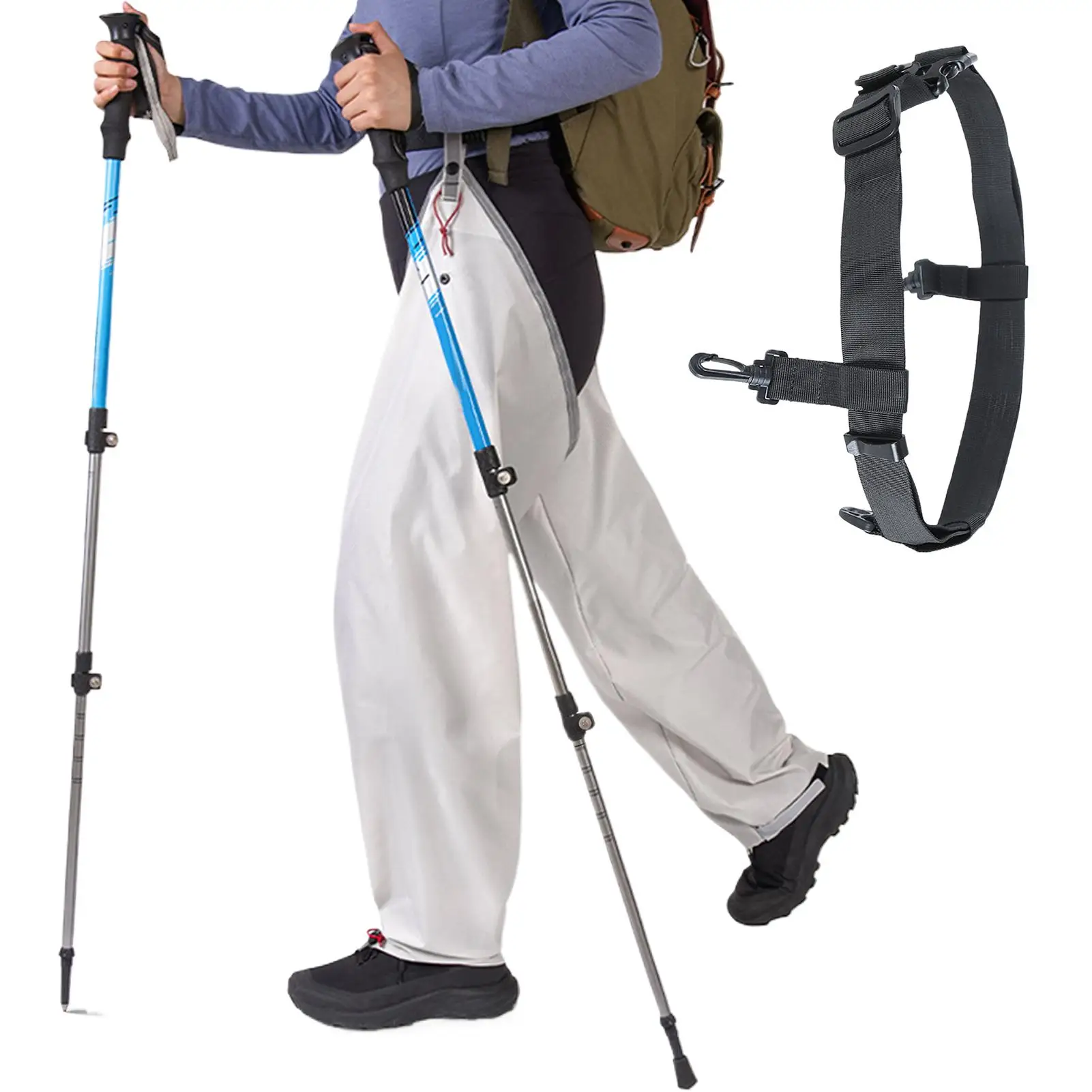 

Походные дождевые брюки Дождевые походные брюки с поясом Складные износостойкие верхние брюки Дождевик с регулируемым ремешком на щиколотке для бега