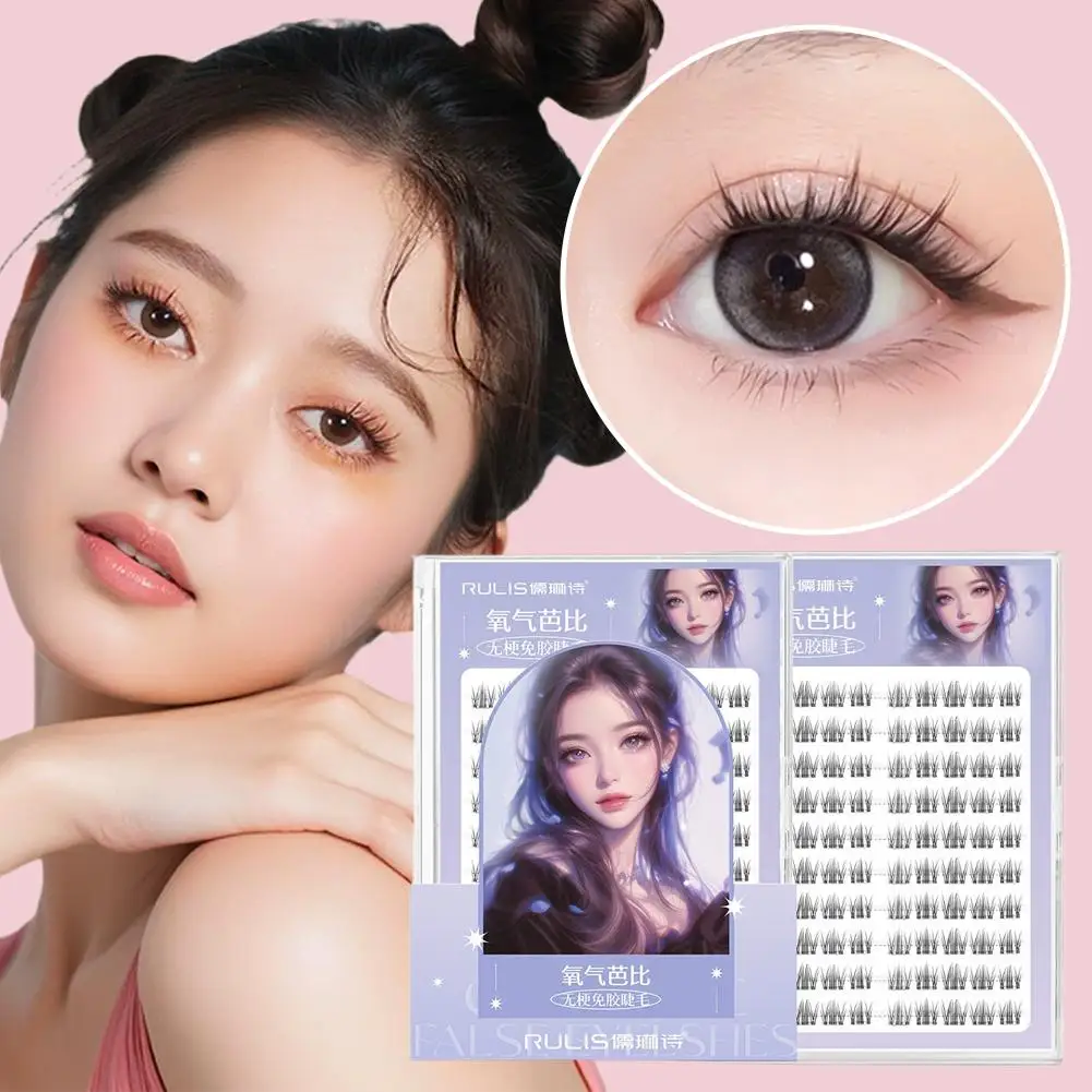 Cílios postiços sem cola, exclusivo, natural, c-curl, ultra-fino, macio, extensões de cílios, ferramenta de maquiagem para iniciantes f1v1