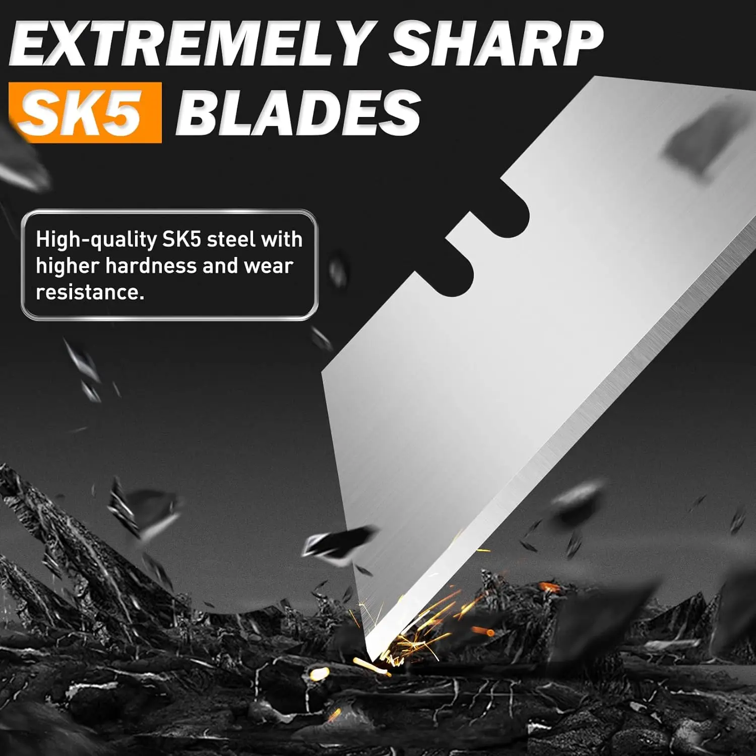 2Pack Box Cutters and 10Pcs blade, Utility Knives for Carpet, Cardboard, Vinyl, Box, Paper, Sharp Razor Knife, Package Opener