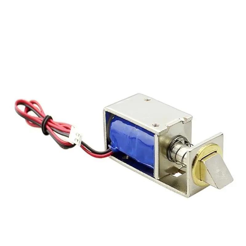 금속 12V 전자 도어락 컴팩트 솔레노이드 밸브 잠금용 자동 저전력 잠금 해제 안전 기능