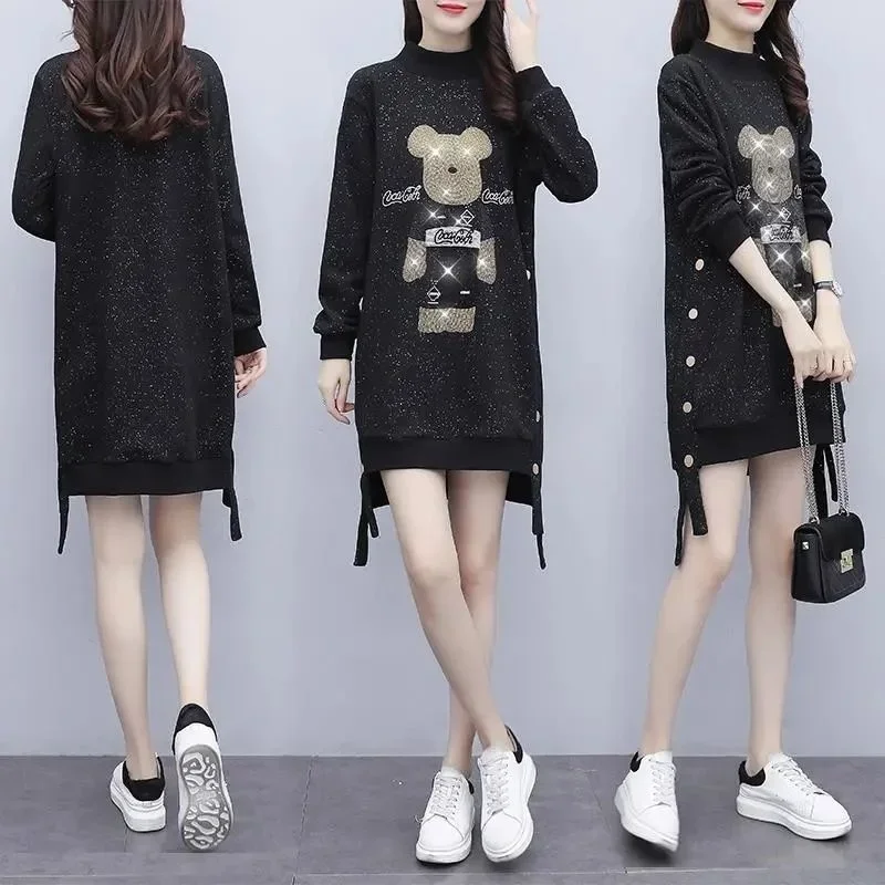 أغطية نسائية فستان غير منتظم للمعدة للربيع والصيف بلوزات فضفاضة جديدة قميص متوسط الطول ملابس عصرية للنساء