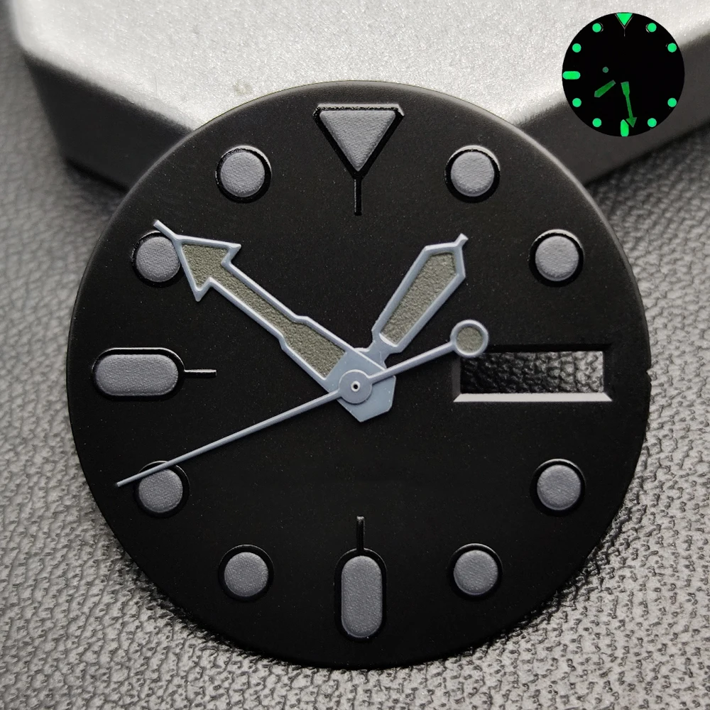 28.5mm Green Luminous Black Single/Double Calendar Dial Hands Fit for NH35 NH36 Movement Watch Pointer Modification Accessories image 5