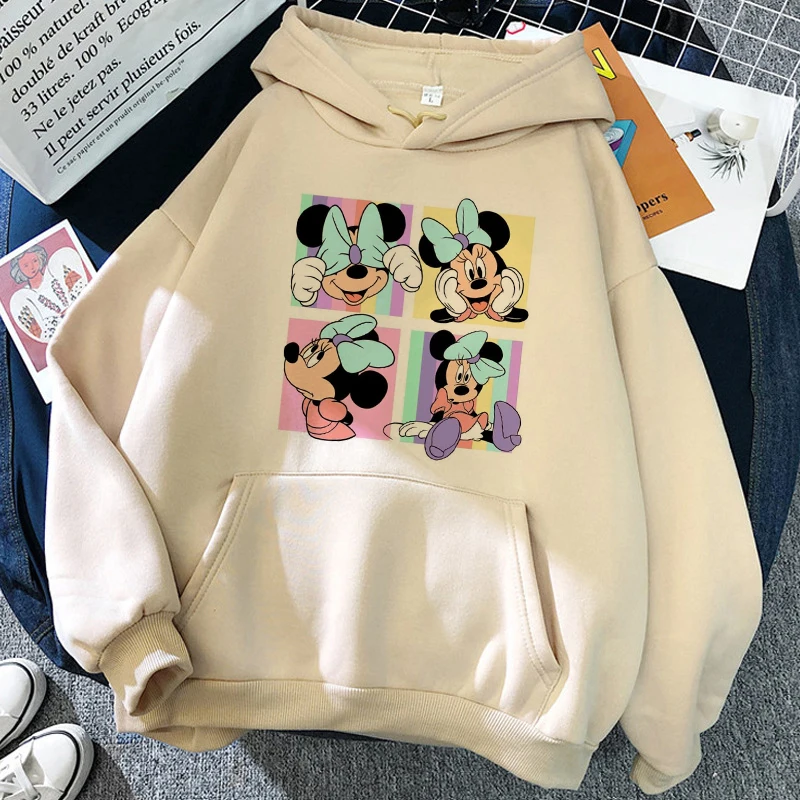 Y2k 90s Kawaii Grunge Harajuku Cartoon Sweatshirt Disney Minnie Mouse Hoodie Clothes Girl Boy Mickey Hoody Top Hoodies