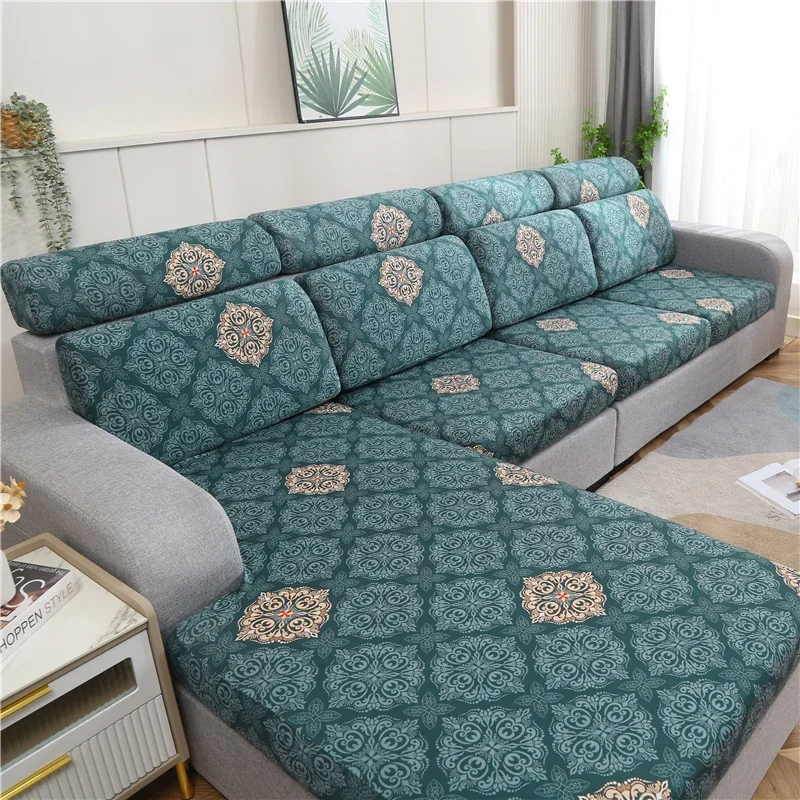 stretch printed stretch sofa seat cushion cover backrest cover protector for couch sofa cover L shape chaselong slipcovers