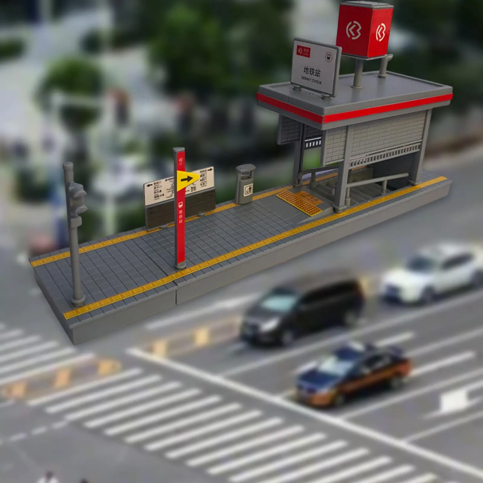 DIY Metro Station รุ่น 3D อาคารปริศนาของเล่นเด็ก 1:64 ฉากสถาปัตยกรรมสําหรับ