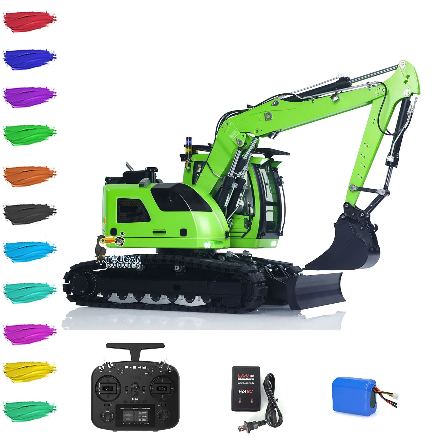 

Upgraded 1/14 RTR LR 914 RC Hydraulic Excavator 5ways Valve Electric Digger Model Construction Vehicle Frsky X14 Radio Machine