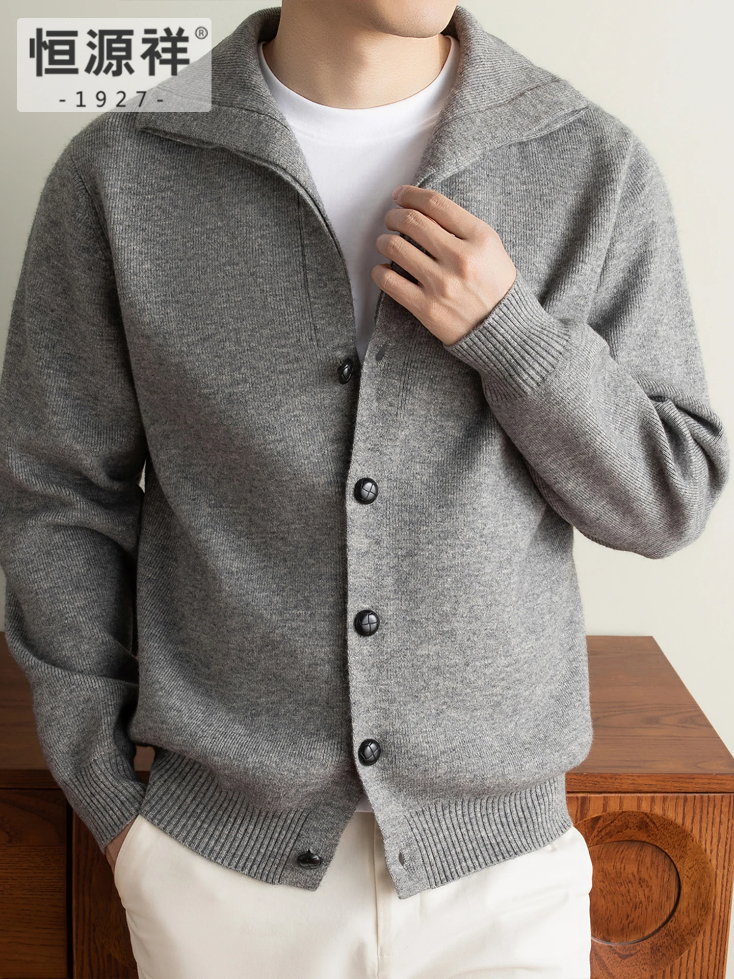 Casual Men's Knitted Sweater Coat Button up Versatile Midlife Autumn Winter New Style Knitwear Comfortable Long Sleeve  ...
