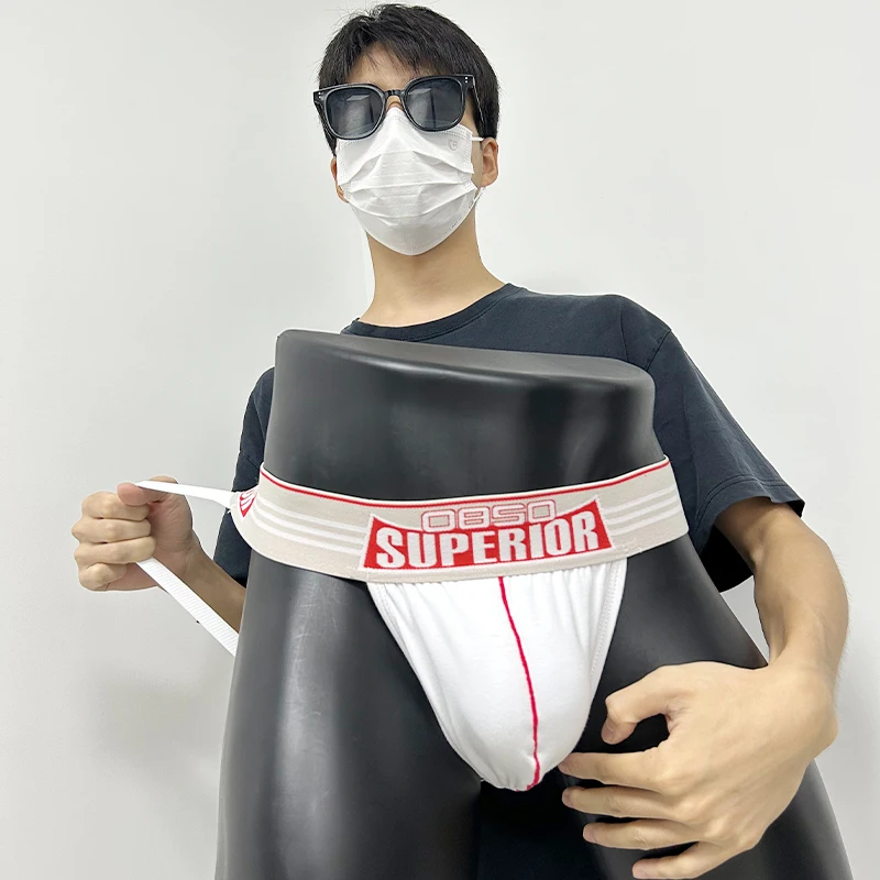 1 قطعة سراويل داخلية مثيرة للرجال من القطن ملابس داخلية ناعمة مريحة للرجال بكيني حزام رياضي سراويل تحتية للمثليين ثونج أوم Cueca سيسي