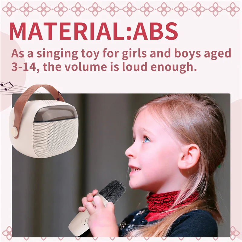 Affidabile macchina per karaoke per bambini, altoparlante Bluetooth portatile con 2 microfoni wireless