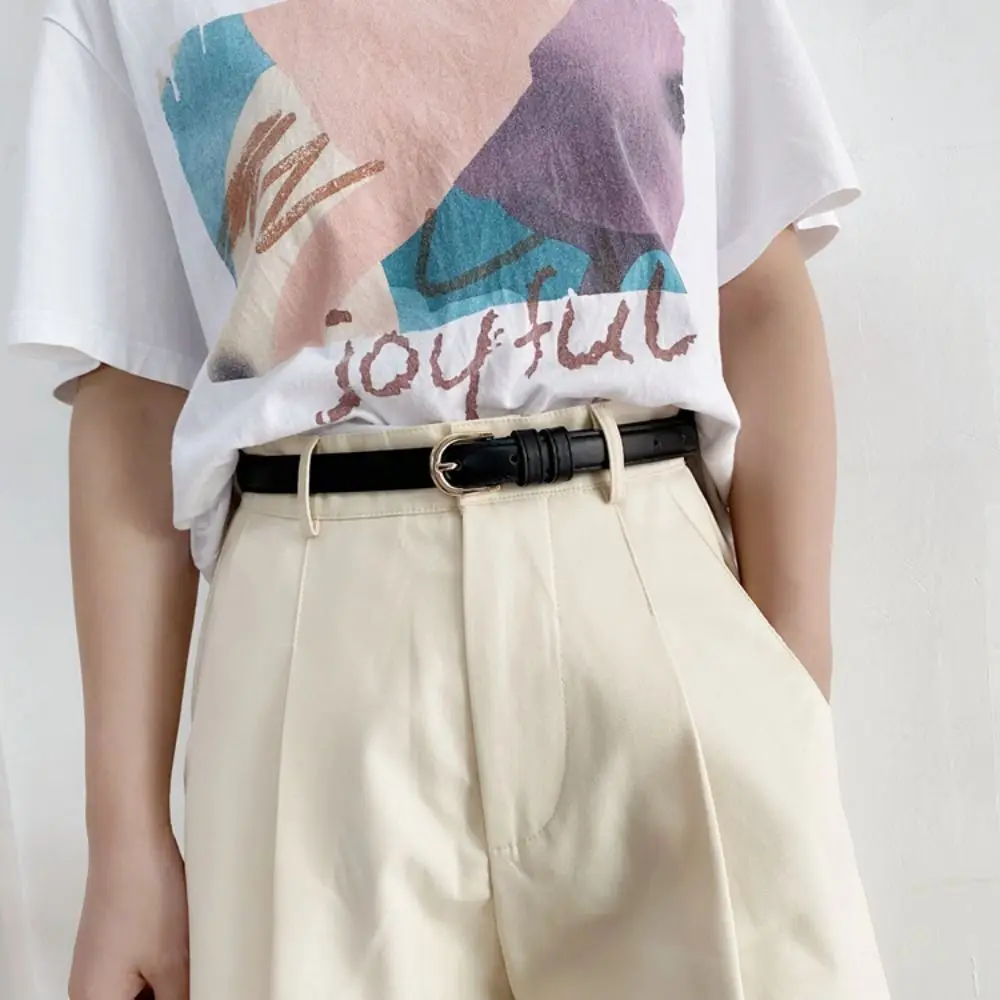 

Простой маленький ремень в стиле ретро, регулируемый универсальный декоративный ремень, тонкий простой джинсовый ремень