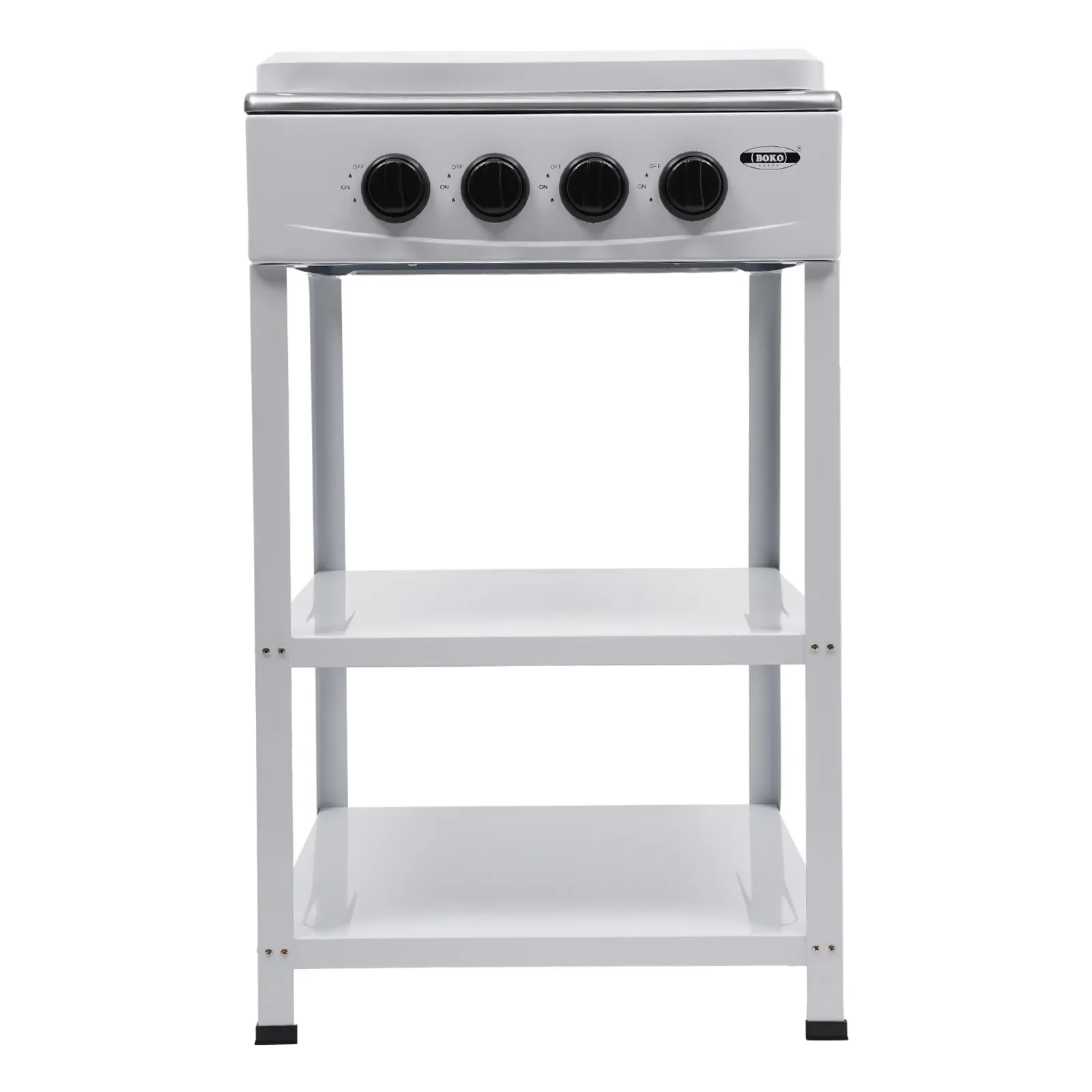 

Portable Grill Gas Stove with 4 Burners Gas Stove Patio Burner Manual Ignition Camping Stove Standup Grill with 2 Tiers Stand