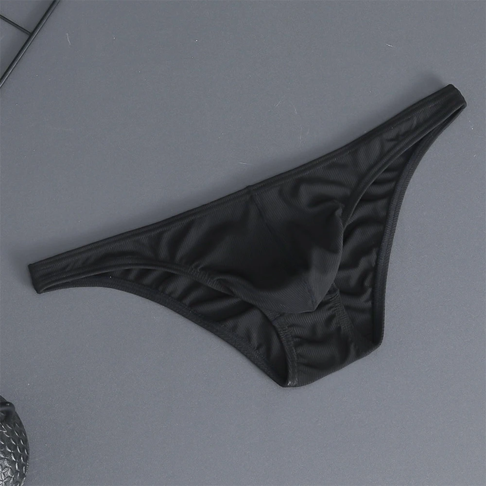 

Clothes Men Briefs Lightweight Low Rise Panties Underwear Convex Cotton Ice Silk Sexy T-Back Thong Translucent