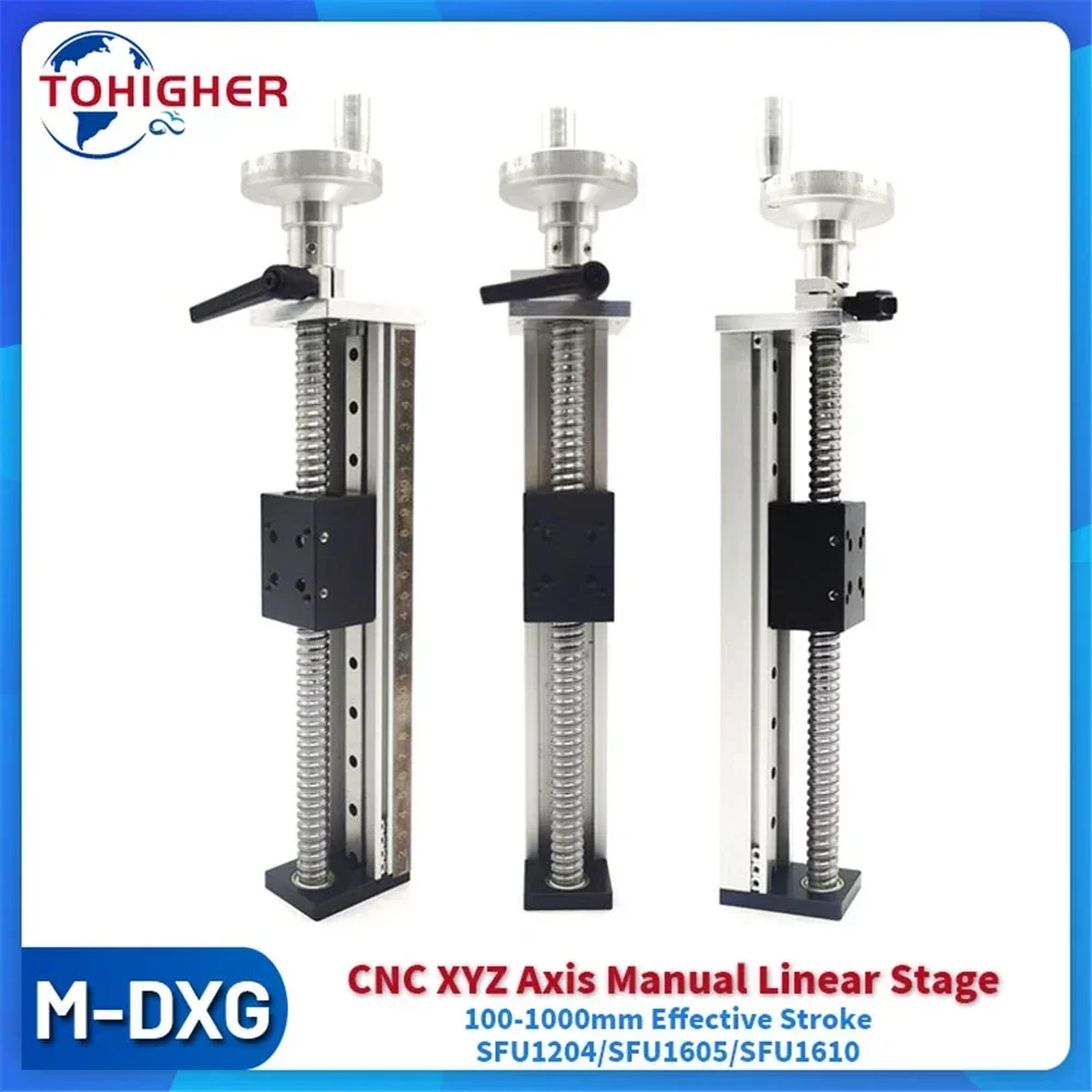 CNC Manual Linear Sliding Table Stage XYZ Axis Aluminum Ball Screw Linear Guide Stage Platform SFU1204/SFU1605/SFU1610 1000mm