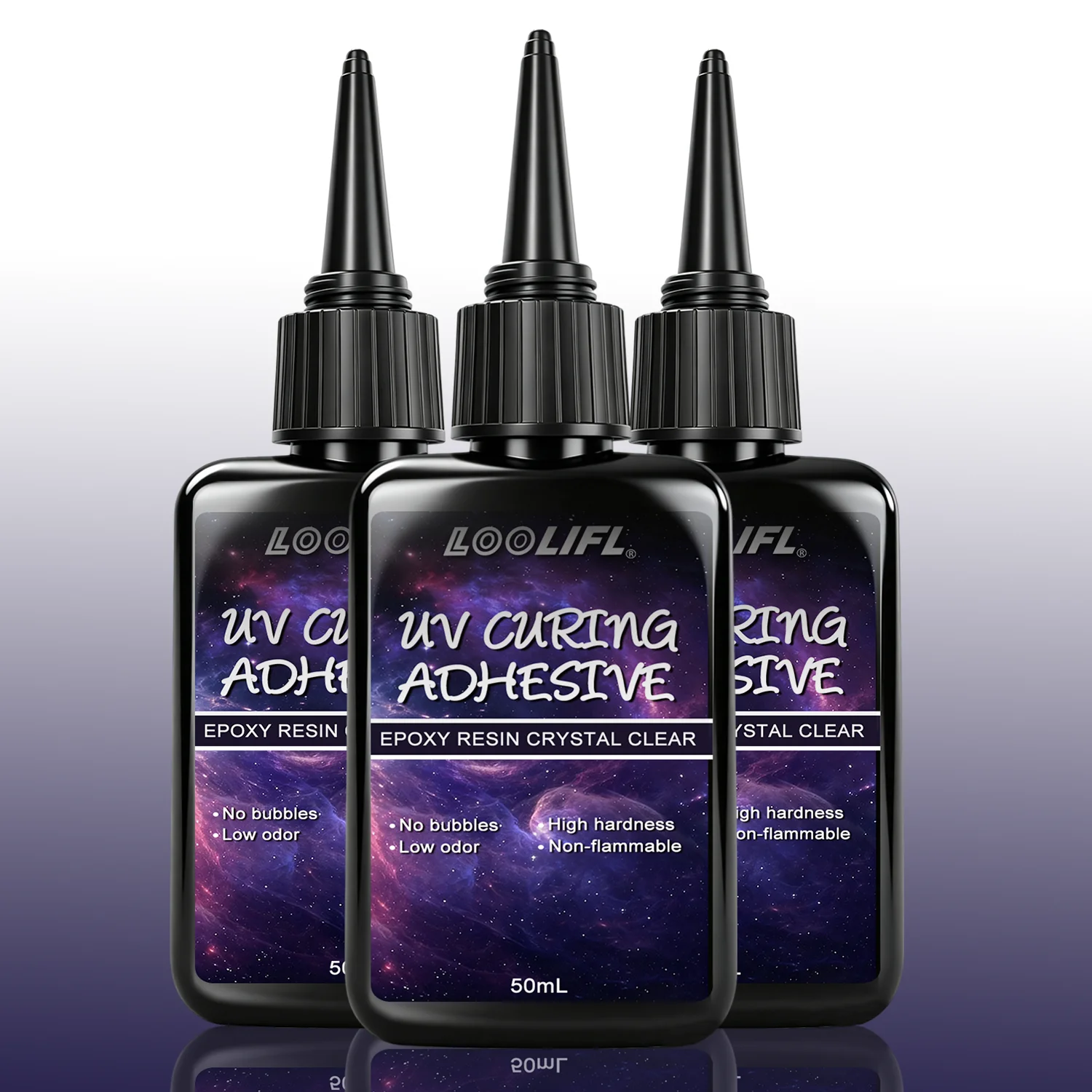 Loolifl 50ml Uv Glue Clear Epoxy Resin Adhesive, for Glass Acrylic Crystal Jewelry Making DIY Crafts Ornaments Bonding Repair