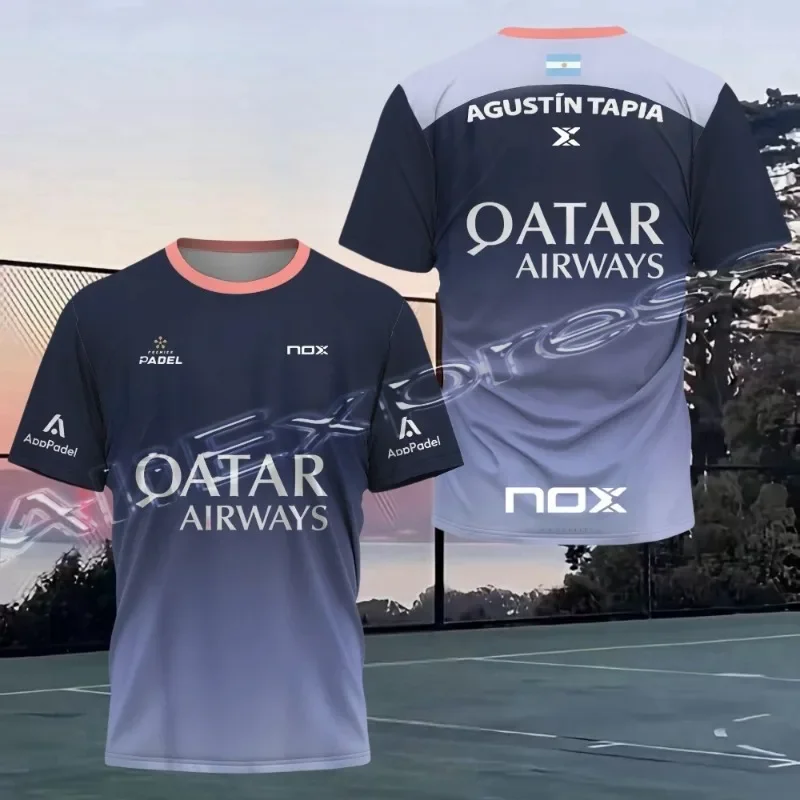 

Men's Fashion Padel Trend Fitness T-Shirt Casual and Comfortable Football Short Sleeve Ultra Thin Badminton Sweat Absorption Top