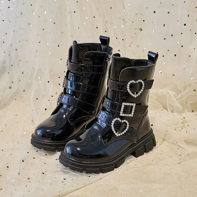 Girls Premium Leather Mid Calf Boots 2025 Autumn Korean Style Princess Boots Soft Sole Anti Slip Fashion Footwear​