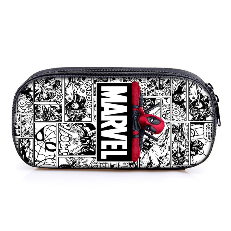 Disney Deadpool&Wolverine Printed Movie Pencil Case Pen Bag Anime Large Capacity Stationery Box Cute Bags Student School Bag