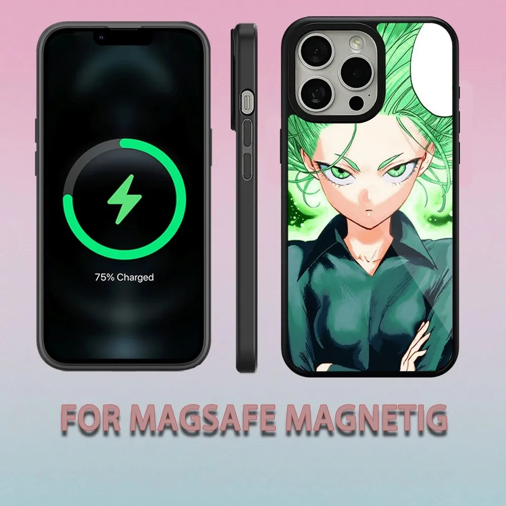 O-One Punch Man Tatsumaki Phone Case For iPhone 15 14 13 12 11 Pro Max Plus Magsafe Magnetic Wireless Charging Cover