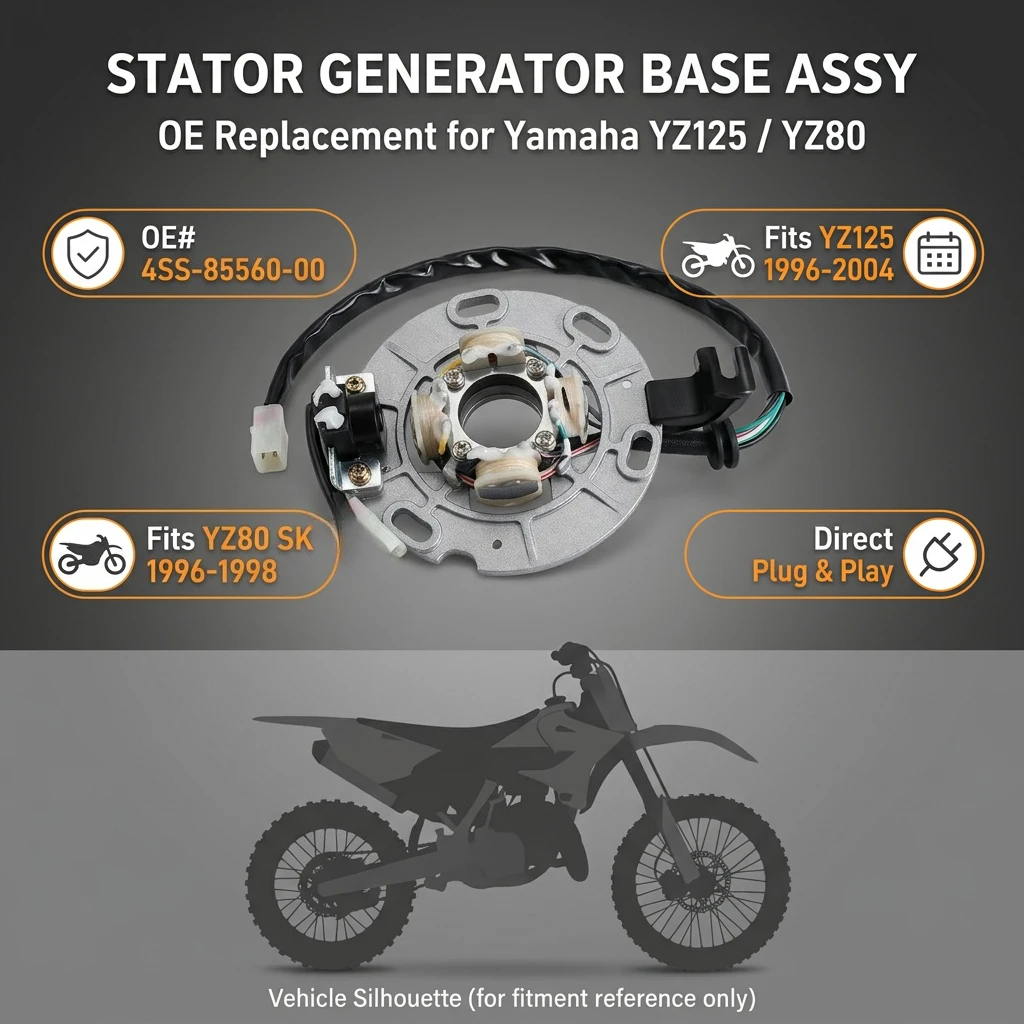 Motorcycle Ignition Coil Stator For Yamaha YZ80 YZ80SK YZ80H SK YZ125 4SS-85560-02 4SS-85560-01 4SS-85560-00 Motorcycle Stator