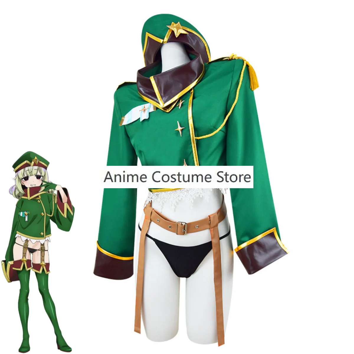 Disfraz de Cosplay de Anime Gushing Over Magic Girls Araga Kiwi, abrigo corto verde, peluca de uniforme, traje de Carnaval Kawaii Sexy para mujer adulta